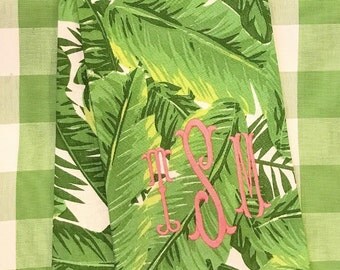 Banana Leaf Monogram Dishtowel