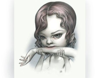 Tallulah Print - Just One Bite Vampire Girl - Limited Edition signed 8x10 Pop Surrealism Fine Art Print - by Mab Graves