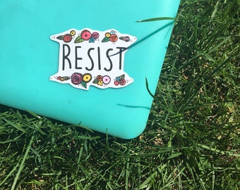 Resist Laptop Sticker - Vinyl Sticker - Notebook Sticker - Laptop Decal - Feminist Sticker - Vinyl Decal - Political Sticker - Art Decal
