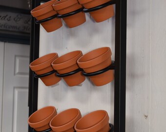 Hanging planter, indoor/outdoor herb garden, Hanging herb garden, fixer upper inspired 9 pot herb garden