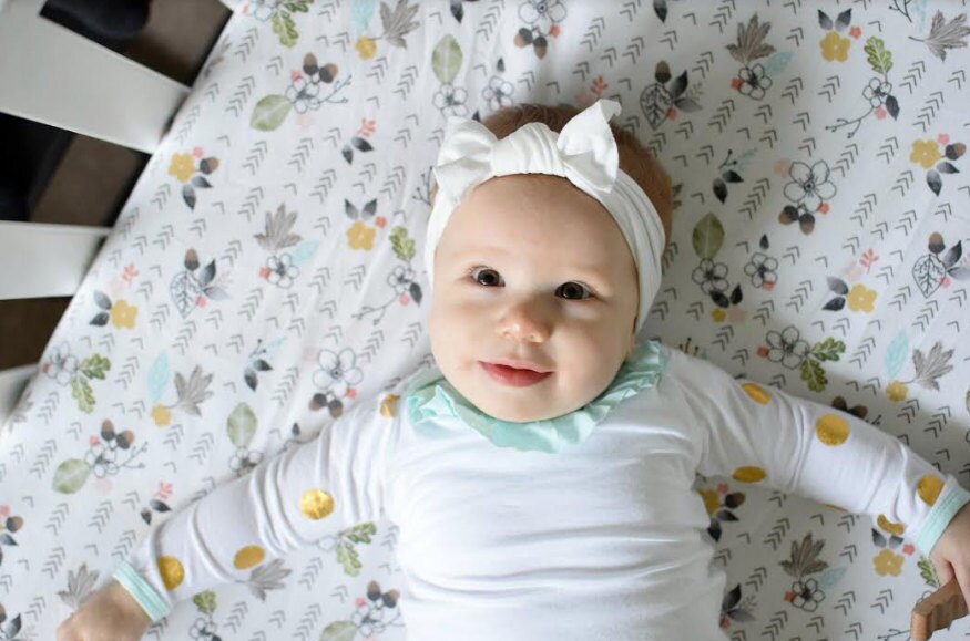 BOHO Crib Sheet Fitted Crib Sheet / Floral Nursery by Babiease