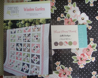 Window Garden Quilt Kit With Olives Flower Market fabric by Lella's Boutique from Moda