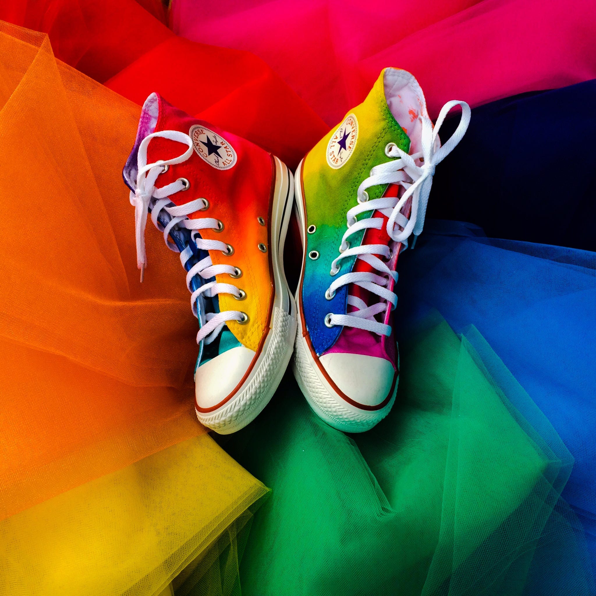 Tie Dye Ombre Rainbow Custom Converse Shoes Tie Dye Ombre Rainbow Custom Converse Shoes