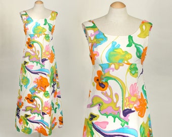 vintage 1960s Tori Richard dress • bright hawaiian maxi dress