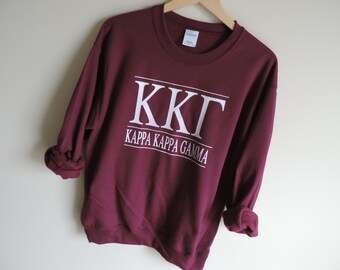 New Kappa Kappa Gamma Stripe Crewneck Sweatshirt // Size S-2XL // You Pick Color