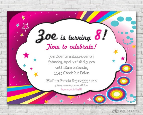 Totally Cool Birthday Party Invitation - Printable or Printed (w/ FREE Envelopes) Il_570xn