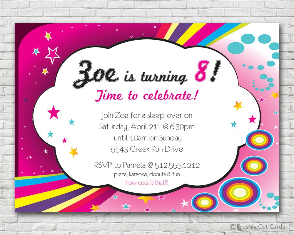 Totally Cool Birthday Party Invitation Printable or Printed