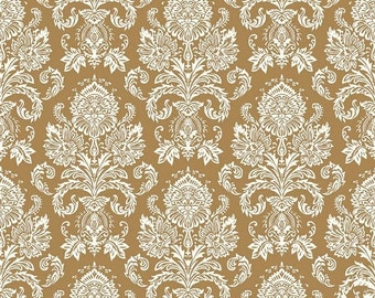 Gold damask fabric | Etsy