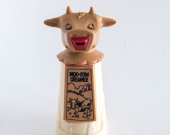Vintage Moo Cow Creamer 1970's Plastic Whirley Industries Mid Century Decor Retro Kitchen Kitsch