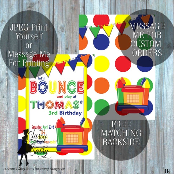 Bounce House Birthday Party Inviation, Bouncy House Party Invitation, Inflatable Party Inviation, Kids Birthday invite 114