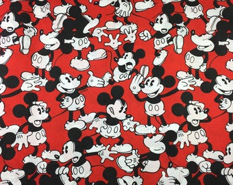 Vintage 80s Bed Sheet Mickey Mouse Twin Fitted Sheet