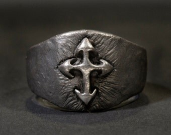 Silver Cross Ring, Crusader Cross Ring, .925