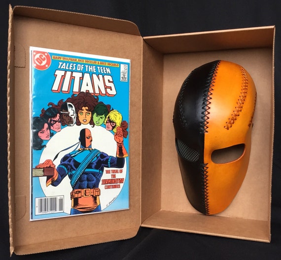 Slade Teen Titans Inspired Leather Mask with comic