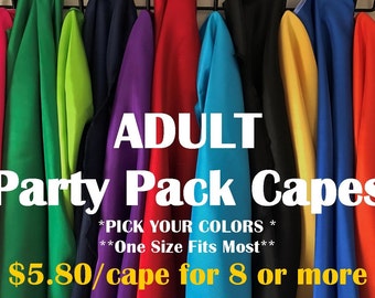 ADULTS SUPERHERO CAPES Assorted colors You Pick the Color Party Pack Bundle Bulk order for kids birthday party gift bags