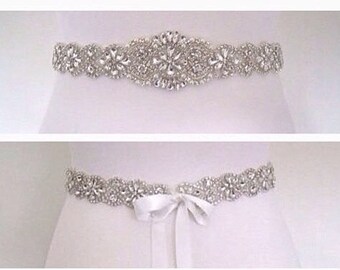 Crystal Bridal sash wedding dress belt sash