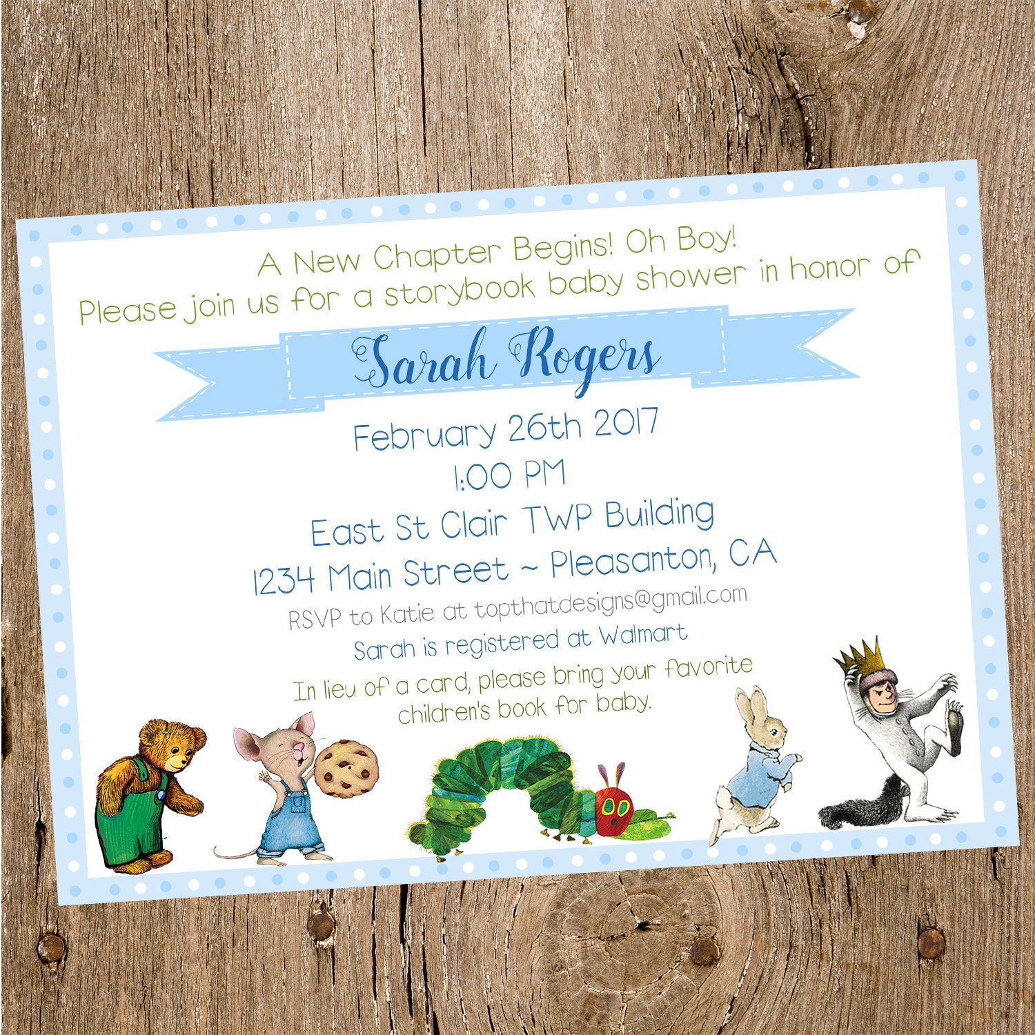 Children's Book Themed Baby Shower Invitation by jenleonardini