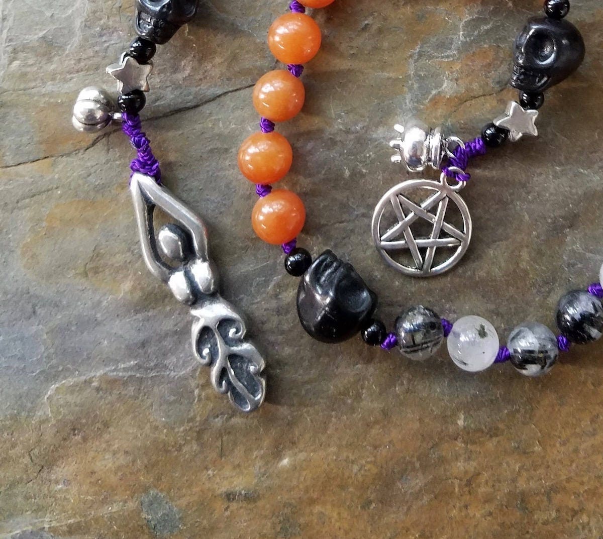 Samhain Pagan Prayer Beads Meditation Beads Witches Ladder