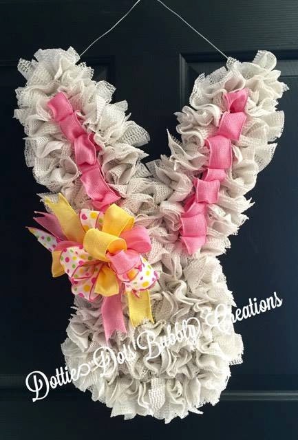 Easter Bunny Wreath Easter Wreath Bunny Wreath By Dottiedot05