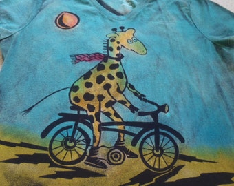 Giraffe riding bike | Etsy