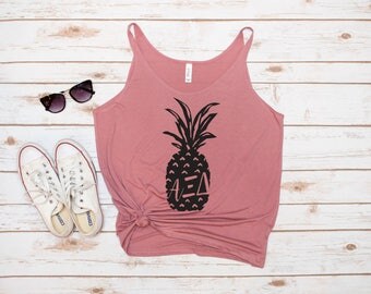 Alpha Xi Delta Tank, Pineapple Tank, AZD, Sorority Tank, Pineapple