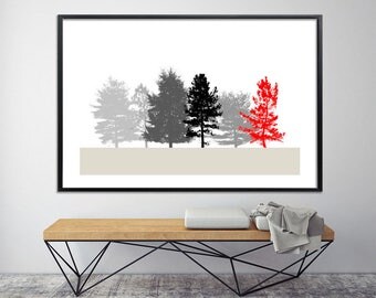 HUGE WALL ART, Giclee Print up to 40X60, Huge Canvas Print, huge wall decor, tree print, nature prints, minimalist poster, black and white