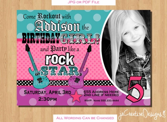 Rockstar Invitation Rockstar Birthday Rockstar Party Rock Star Birthday ...