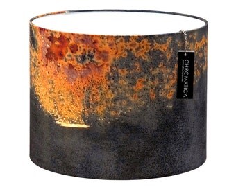 Lamp Shade - Titanic. Photography lampshade, rust, red, orange, industrial.