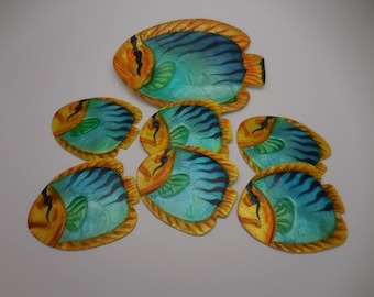 Capiz Tropical Fish Plates