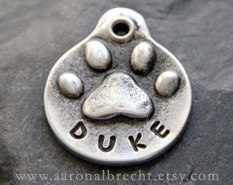 Dog Tags for Dogs - Dog Name Tag - Personalized Dog Tag - Unique - Dog ID Tag - Custom - Pet ID Tag - Paw Print - Handmade