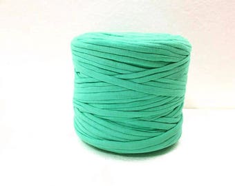 Chunky yarn, Sea green t shirt yarn, Cotton T-Shirt yarn, Tricot yarn for bag, Tshirt yarn for rug, Zpagetti yarn, Recycled fabric yarn