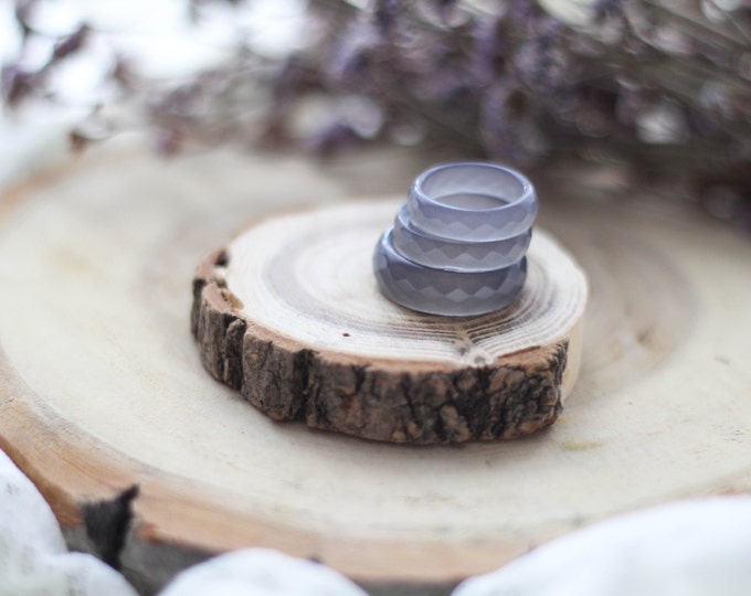 Resin Faceted Ring, Lavender Gray Resin Ring With Micro Shimmer, Big Size Resin Ring, For Her, For Him, Valentine's Gift, Mother's Gift