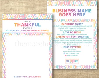 LuLa Thank You Care Cards, LLR Care Cards, Home Office Approved, approved colors fonts, LuLa Marketing Roe, LLR Marketing, Happiness Policy
