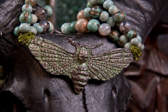 Uniquely handcrafted Death head hawk moth / handmade / jewelery / skullJewelry