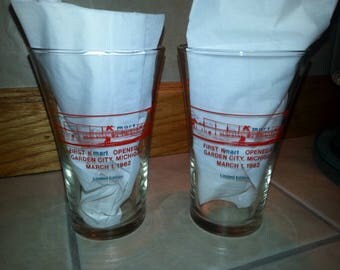1982 Kmart department store 20th anniversary drinking glasses
