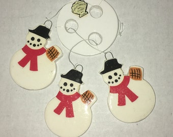 The Beachcombers Snowman Ceramic Wind Chime Vintage 1980's Christmas in July
