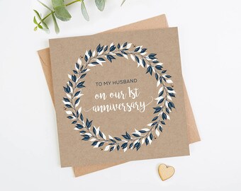 Husband 1st Wedding Anniversary Card