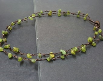 Double Strand Peridot Necklace