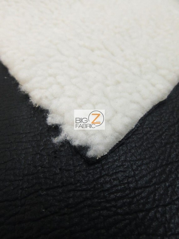 Coat Vinyl With Interior Sherpa Fabric BLACK/WHITE SHERPA
