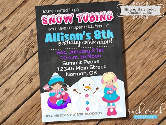 Sledding Birthday Party Invitations 7