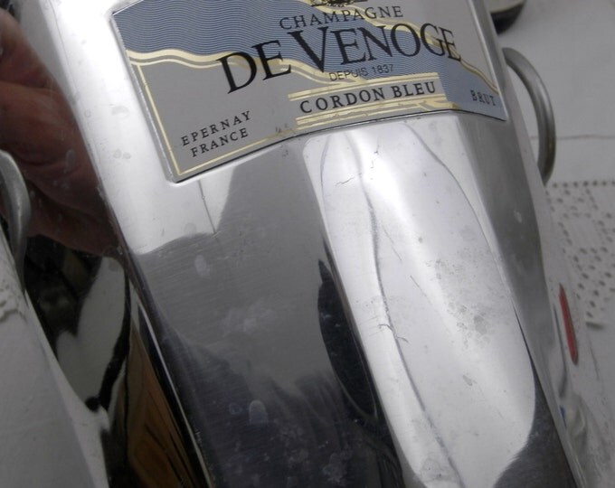 Vintage French Champagne Ice Bucket / Cooler "De Venoge" with 2 Handles, Chic Decor, Celebration, French Wine, French Decor, Chateau, Drinks