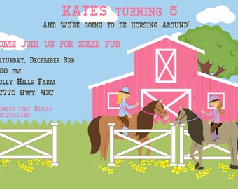 Horseback Riding Child's Birthday Party Invitation