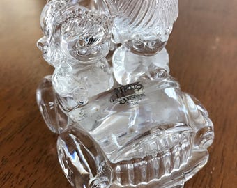 Vintage Precious Moments Wishing You Road Of Happiness Crystal Figurine Wedding Cake Topper Gift Topper