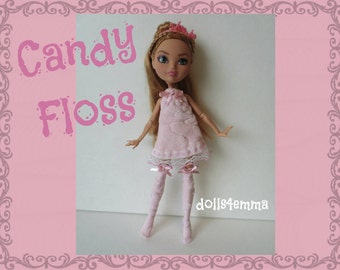 Ever After High Doll Clothes - Pink Dress and Stockings - Handmade Fashion by dolls4emma
