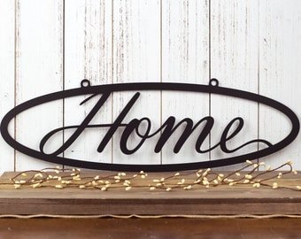 Metal Home Sign | Metal Wall Art | Metal Outdoor Sign | Metal Wall Decor | Home Sign | Wall Hanging | Outdoor Sign | 20"W x 6.5"H