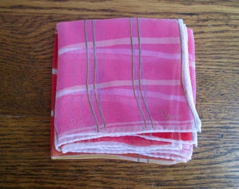 Vintage Vera Neumann Sheer Pink Red and Yellow Scarf