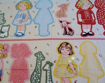 Aunt Lindy's Fabric Doll Panel Paper Doll Fabric Makes Four Large 16" Dolls plus Animals