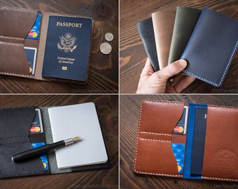 BUILD-YOUR-OWN Passport Wallet, leather passport cover or notebook holder