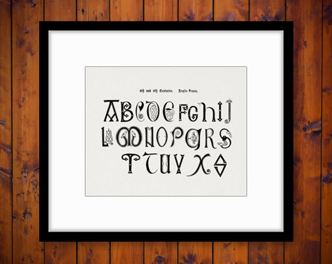 Ancient Alphabet Digital Graphic Download Antique Letters Printable Image Vintage Clip Art Jpg Png Eps HQ 300dpi No.393