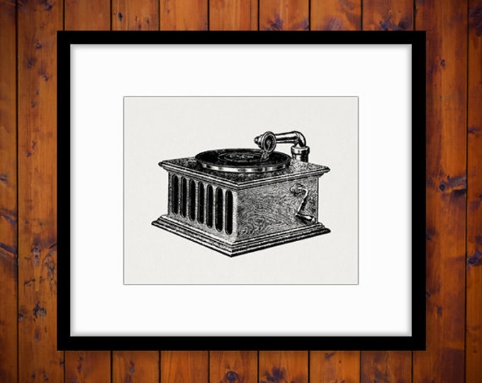 Digital Image Record Player Printable Music Graphic Illustration Download Antique Clip Art Jpg Png Eps HQ 300dpi No.1116