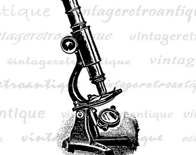 Vintage Microscope Digital Image Download Printable Graphic Vintage Clip Art Jpg Png Eps HQ No.1507